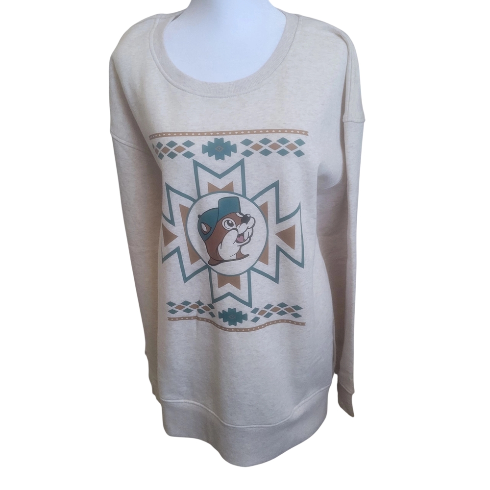 Buc-ee's Aztec Fleece Women's Cream Sweatshirt NWOT - Picture 7 of 8
